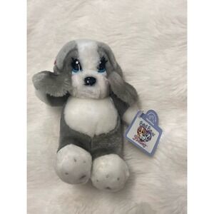 Vintage Sad Sam Honey Pink Bows  Puppy Dog Plush 7" Stuffed Animal Applause